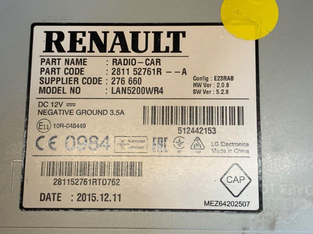 13-21 DACIA SANDERO MK2 MULTIFUNCTION HEAD UNIT/SCREEN (WITH CODE) 281152761R - Thumbnail 7