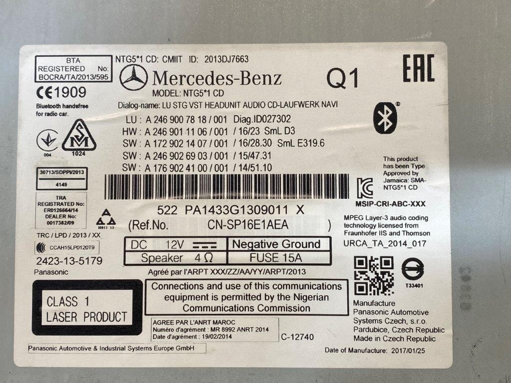 15-19 MERCEDES B-CLASS/CLA/GLA W246 MULTIMEDIA HEAD UNIT A2469007818 - Thumbnail 8